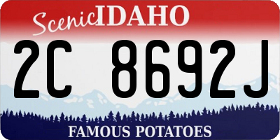 ID license plate 2C8692J