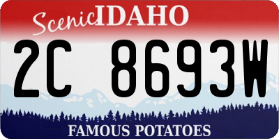 ID license plate 2C8693W
