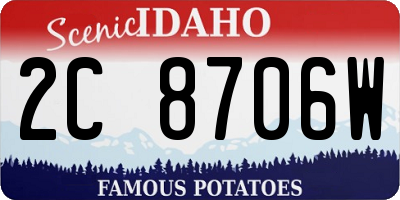 ID license plate 2C8706W