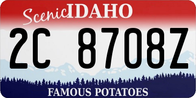 ID license plate 2C8708Z