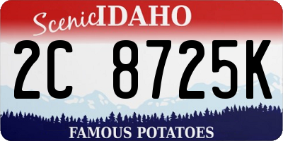 ID license plate 2C8725K