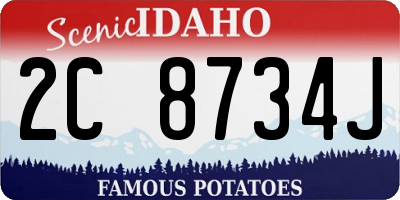 ID license plate 2C8734J