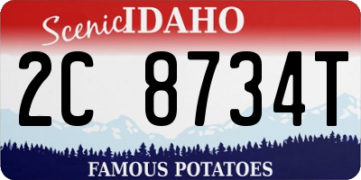 ID license plate 2C8734T