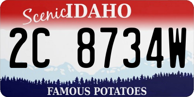 ID license plate 2C8734W