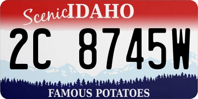 ID license plate 2C8745W