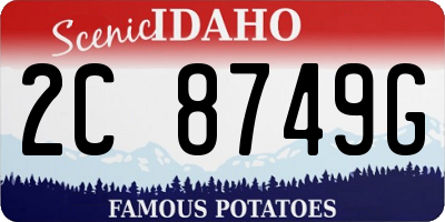 ID license plate 2C8749G