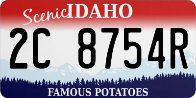 ID license plate 2C8754R