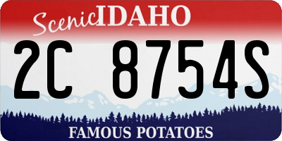 ID license plate 2C8754S