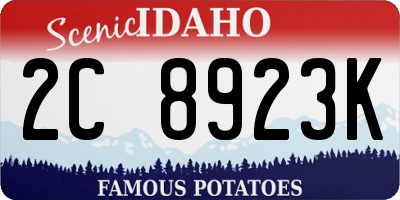 ID license plate 2C8923K