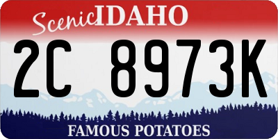 ID license plate 2C8973K