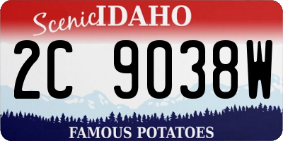 ID license plate 2C9038W