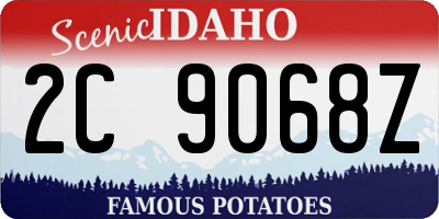 ID license plate 2C9068Z
