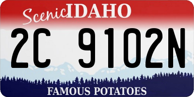 ID license plate 2C9102N