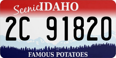 ID license plate 2C9182O