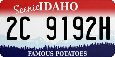 ID license plate 2C9192H