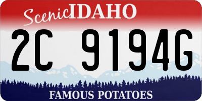 ID license plate 2C9194G