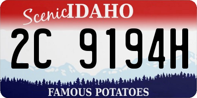 ID license plate 2C9194H