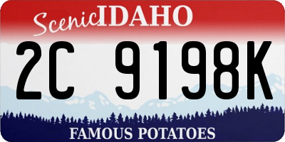 ID license plate 2C9198K