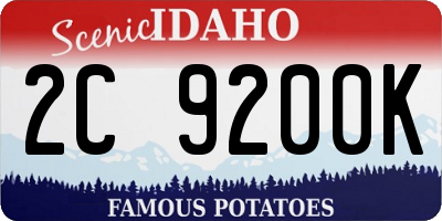 ID license plate 2C9200K