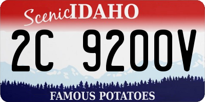 ID license plate 2C9200V