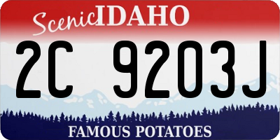 ID license plate 2C9203J