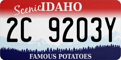 ID license plate 2C9203Y