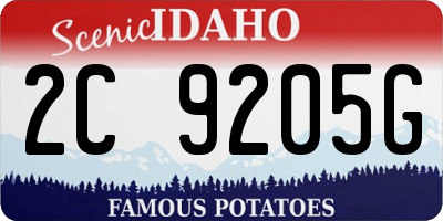 ID license plate 2C9205G