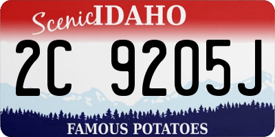 ID license plate 2C9205J