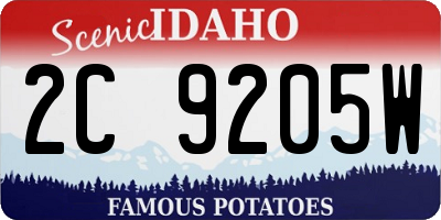 ID license plate 2C9205W