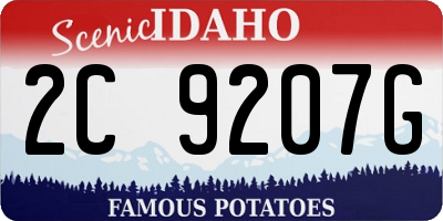 ID license plate 2C9207G