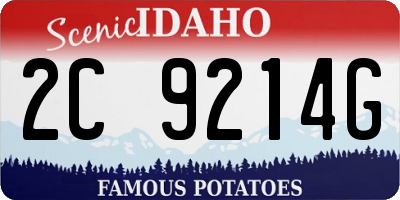 ID license plate 2C9214G