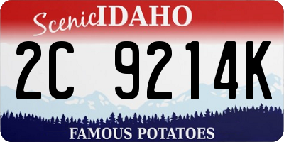 ID license plate 2C9214K
