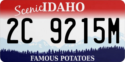 ID license plate 2C9215M