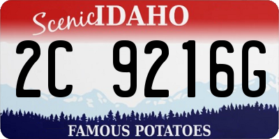 ID license plate 2C9216G