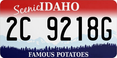 ID license plate 2C9218G