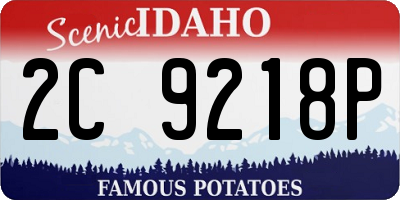 ID license plate 2C9218P