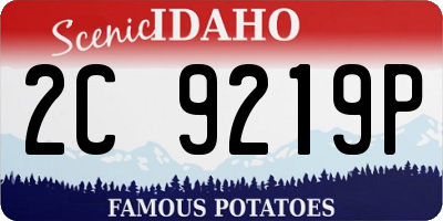 ID license plate 2C9219P