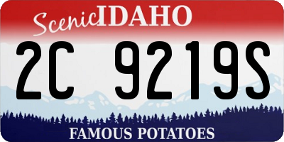 ID license plate 2C9219S