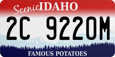 ID license plate 2C9220M