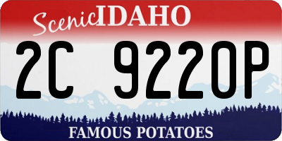 ID license plate 2C9220P