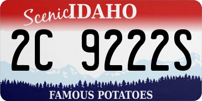 ID license plate 2C9222S