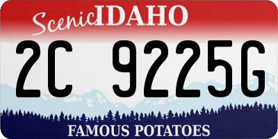 ID license plate 2C9225G