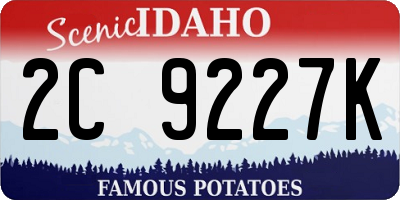 ID license plate 2C9227K
