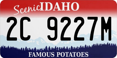 ID license plate 2C9227M