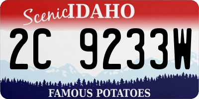ID license plate 2C9233W