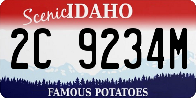 ID license plate 2C9234M