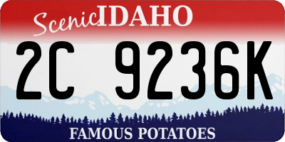 ID license plate 2C9236K