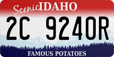 ID license plate 2C9240R