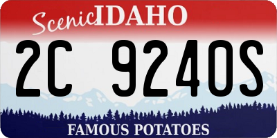 ID license plate 2C9240S