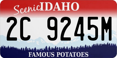 ID license plate 2C9245M